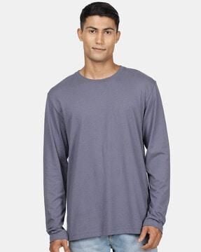 crew-neck t-shirt with full-sleeves