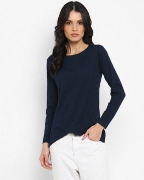 crew-neck t-shirt with full sleeves