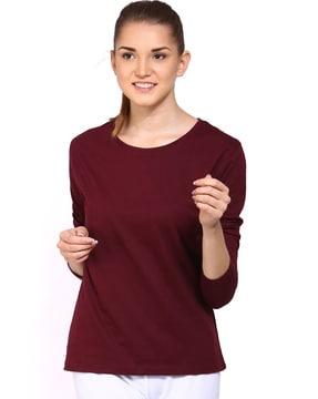 crew-neck t-shirt with full sleeves