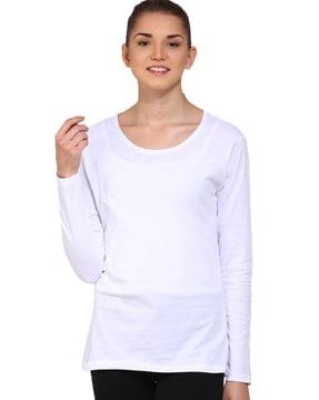 crew-neck t-shirt with full sleeves