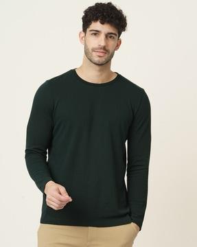crew neck t-shirt with full sleeves