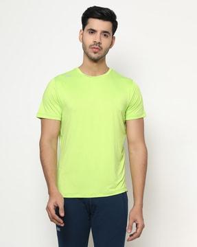 crew-neck t-shirt with laser holes