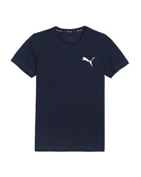 crew-neck t-shirt with logo print