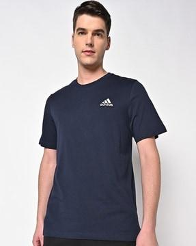 crew-neck t-shirt with logo print