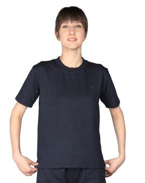 crew-neck t-shirt with logo print