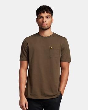 crew-neck t-shirt with patch pocket