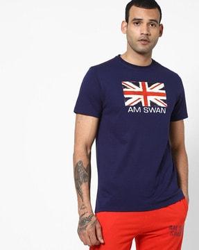 crew-neck t-shirt with placement brand print