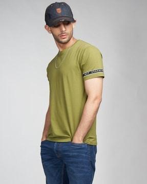 crew-neck t-shirt with placement brand print