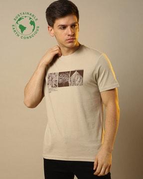 crew-neck t-shirt with placement print