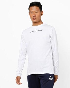 crew-neck t-shirt with placement typography