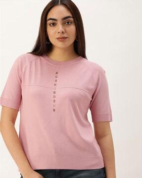 crew-neck t-shirt with ribbed hem