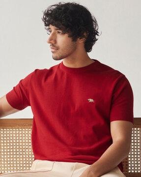 crew-neck t-shirt with ribbed hem