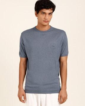 crew-neck t-shirt with ribbed hem