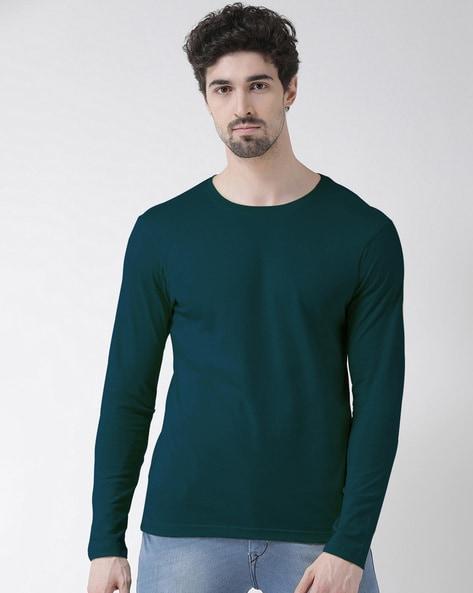 crew-neck t-shirt with ribbed hems