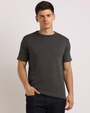 crew-neck t-shirt with ribbed neckline