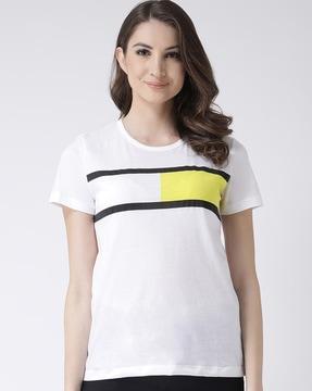 crew-neck t-shirt with stripes