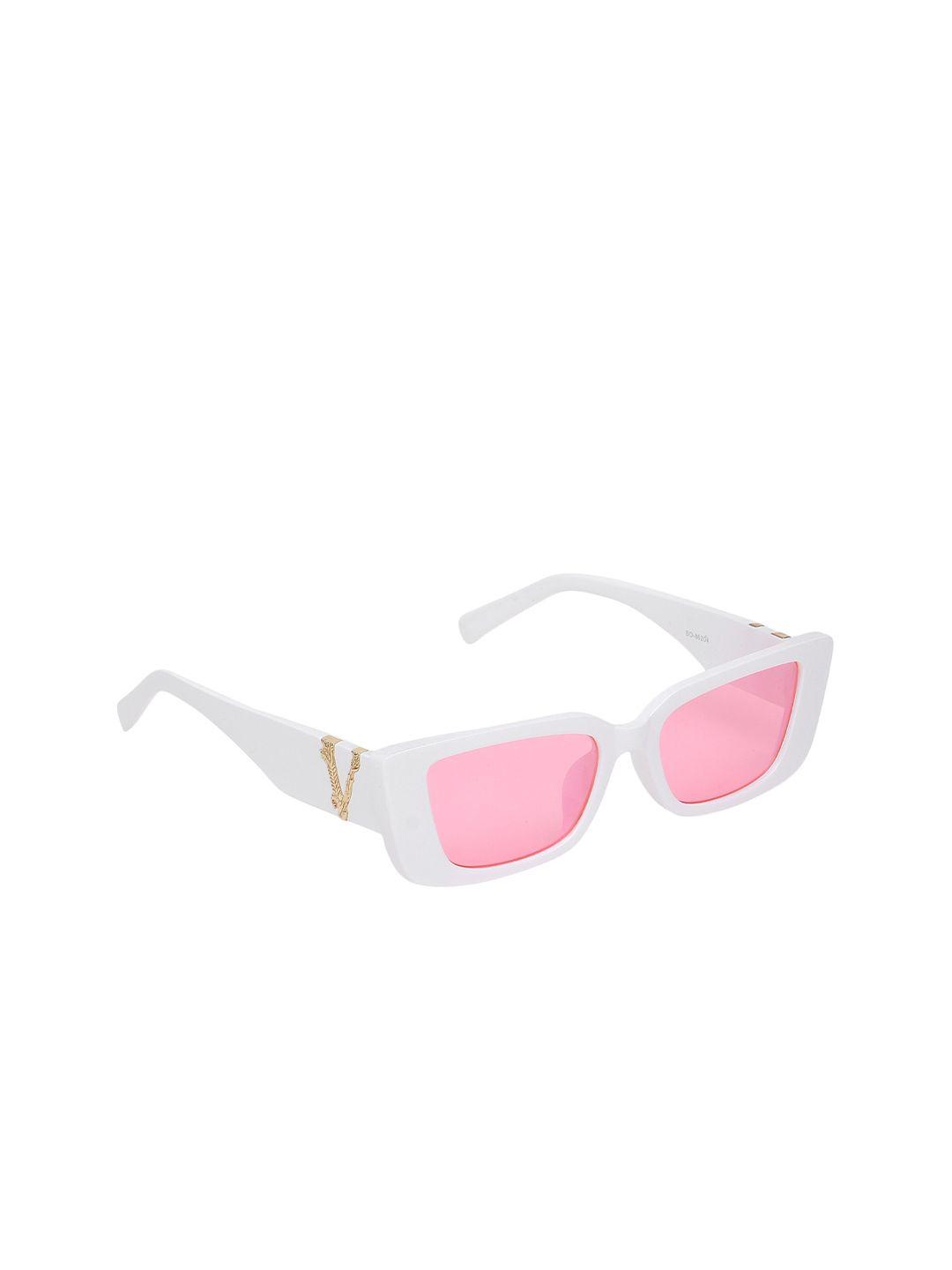 criba full rim rectangle sunglasses with uv protected lens vcr_corn-wht-pink