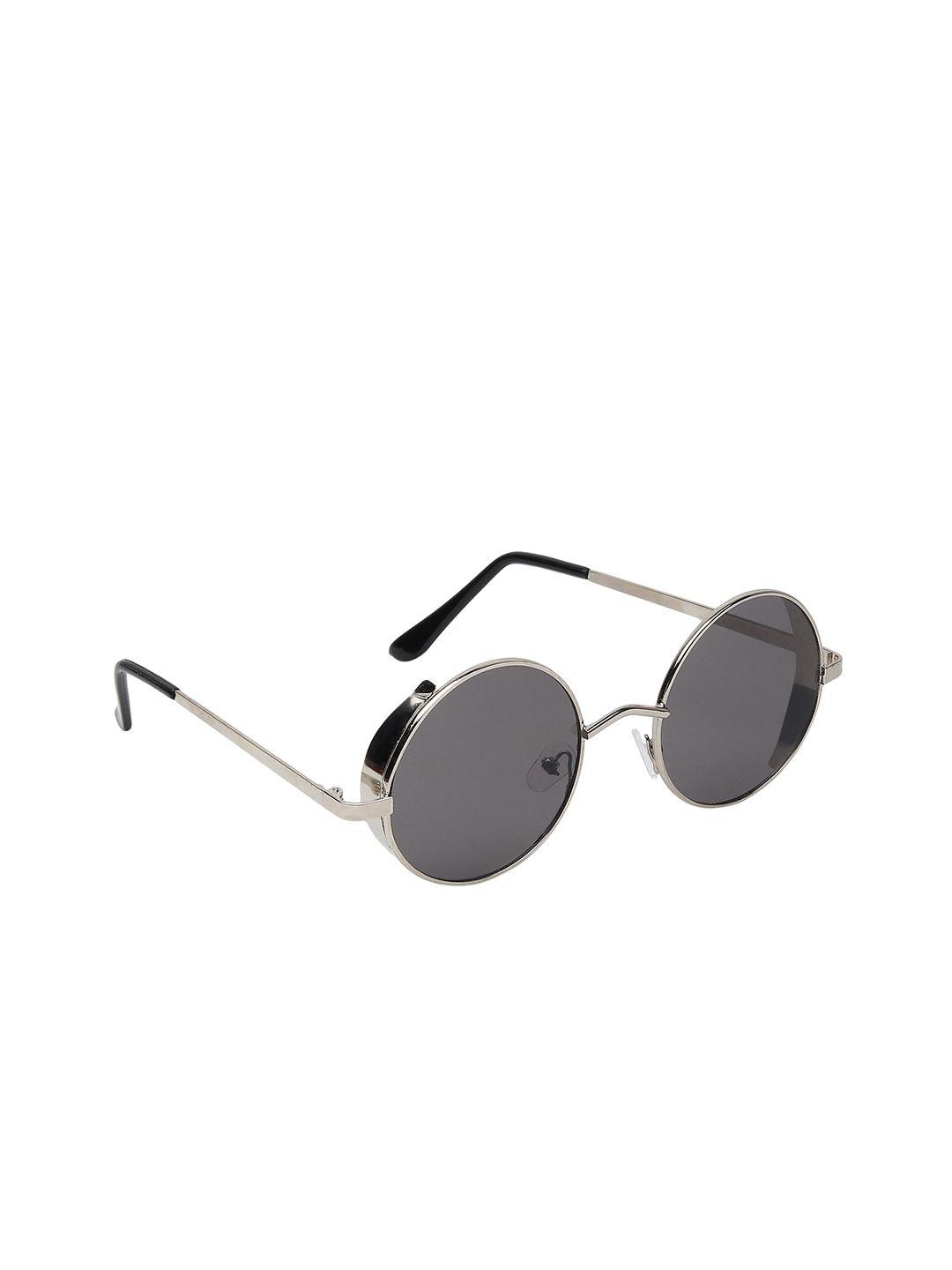 criba unisex grey & gunmetal-toned full rim round sunglasses