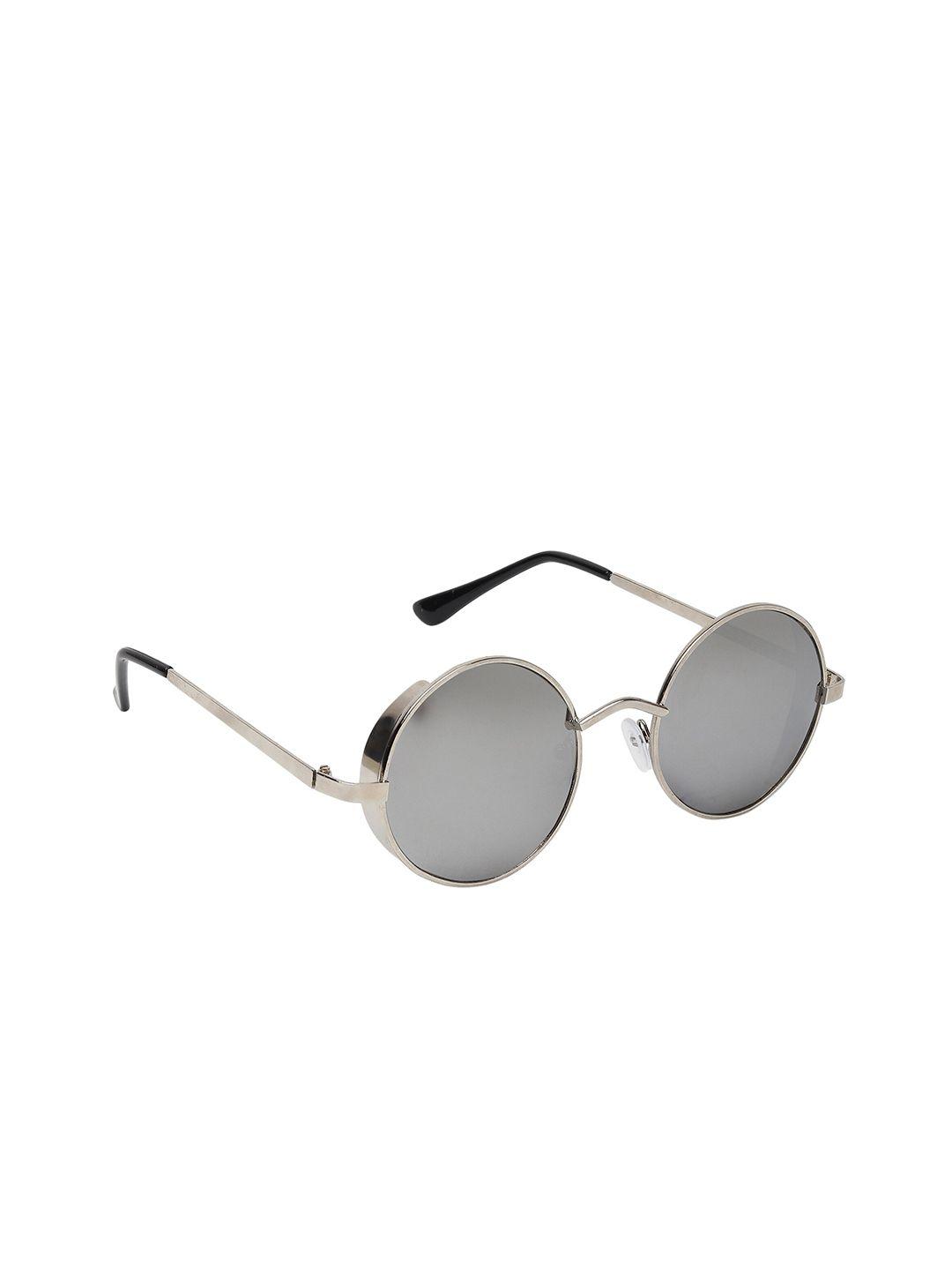 criba unisex grey lens & gunmetal-toned round sunglasses cr_rnd_cup nik silver-silver