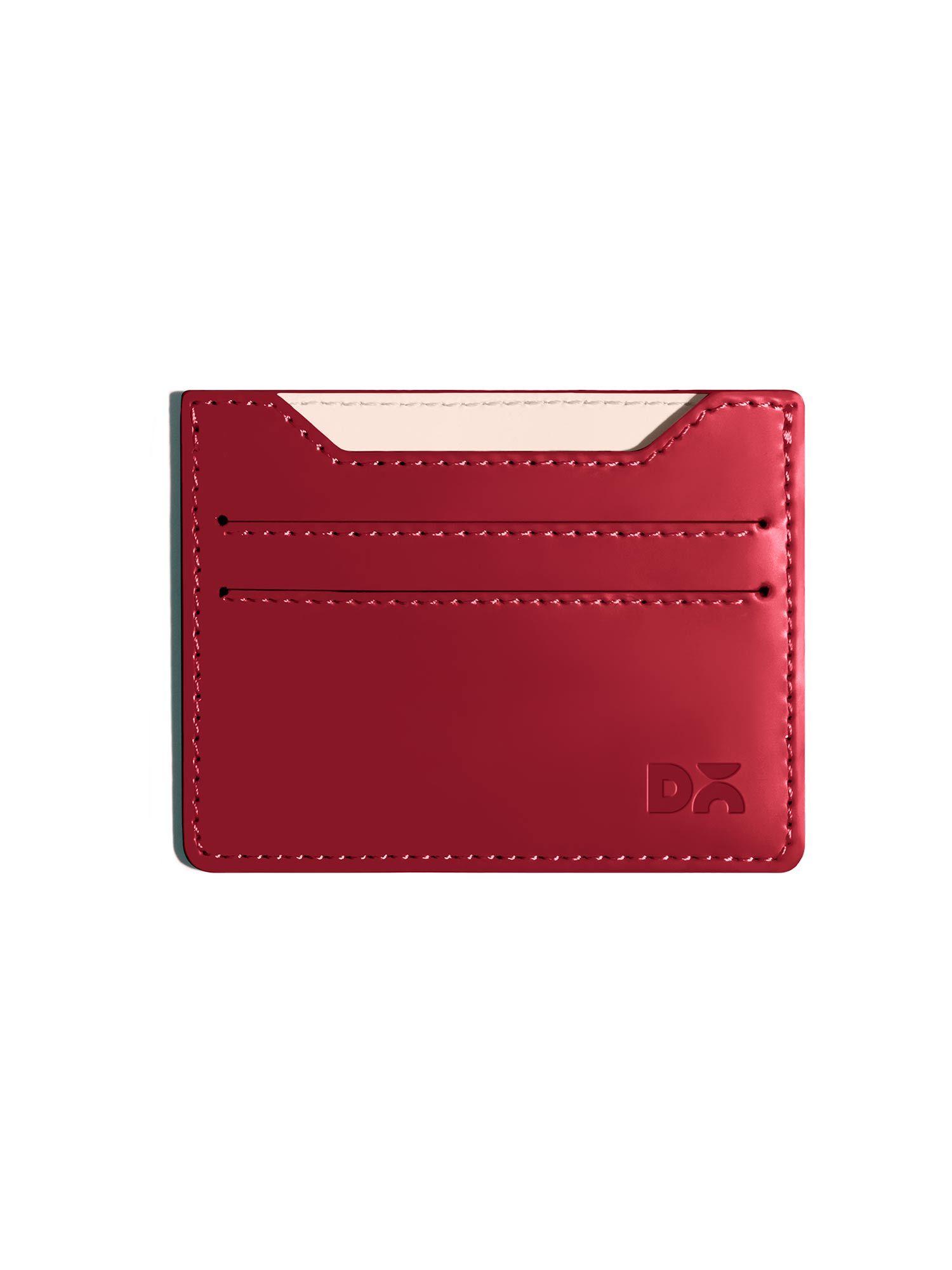 crimson red skinny fit vegan leather wallet