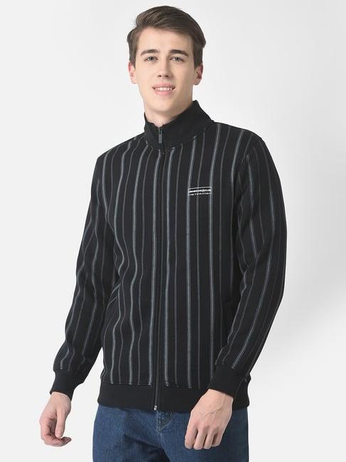 crimsoune club black regular fit striped sweatshirt