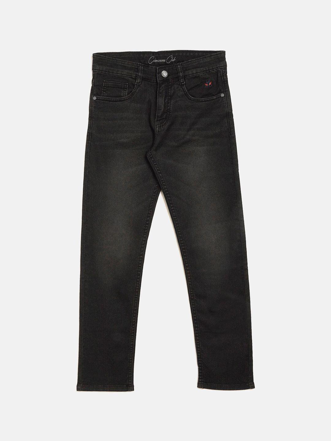 crimsoune club boys black slim fit mid-rise clean look jeans