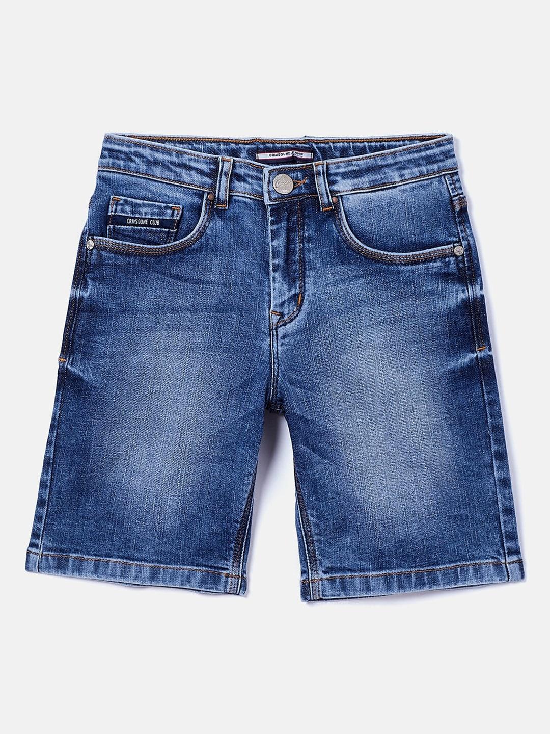 crimsoune club boys blue denim shorts