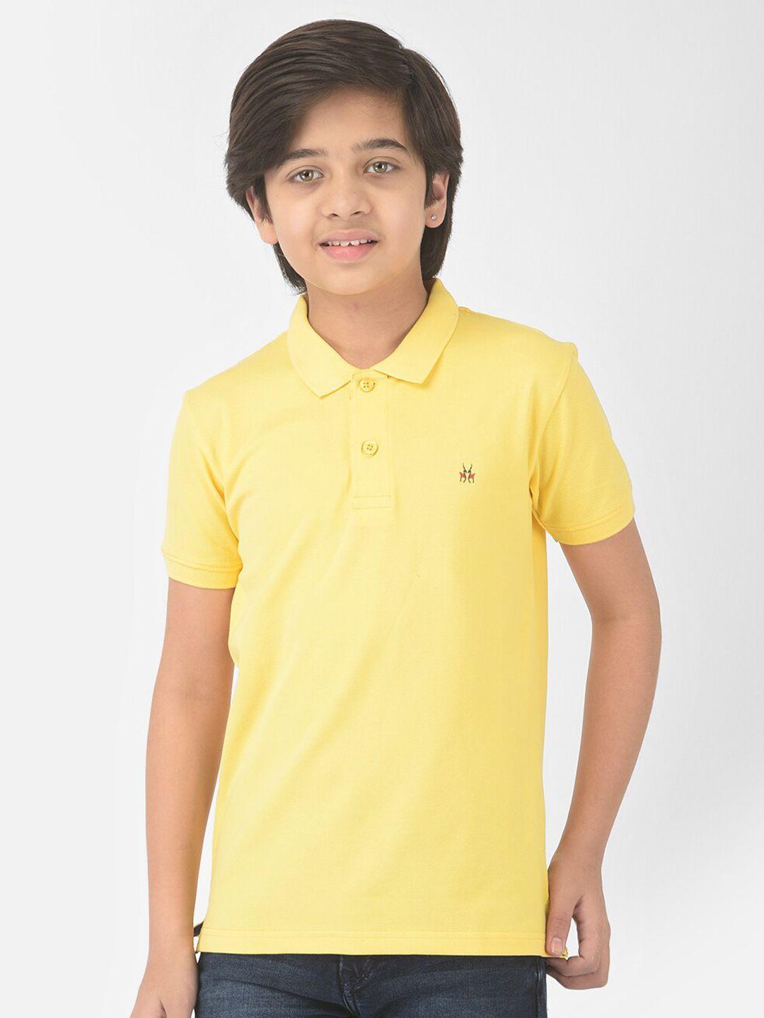 crimsoune club boys yellow polo collar slim fit outdoor t-shirt