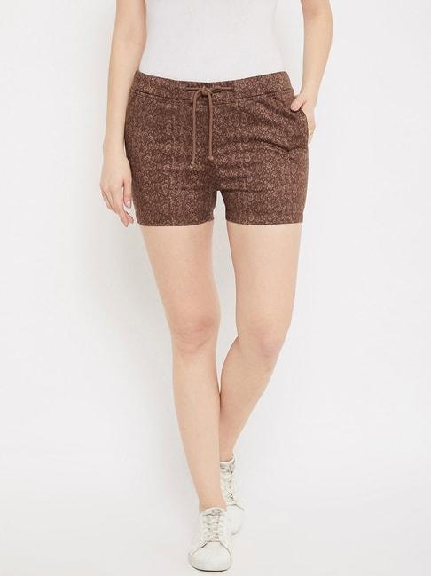 crimsoune club brown printed shorts