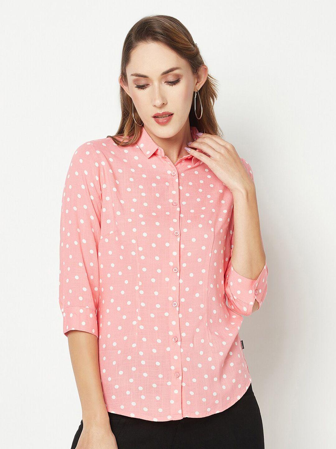 crimsoune club comfort polka dots printed casual shirt