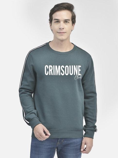 crimsoune club green regular fit printed sweatshirt