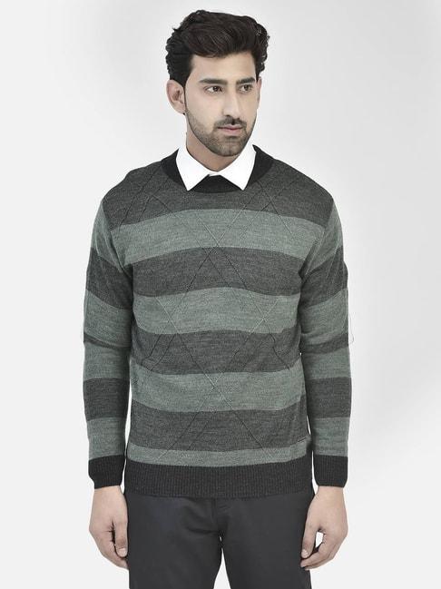 crimsoune-club-green-regular-fit-striped-sweater