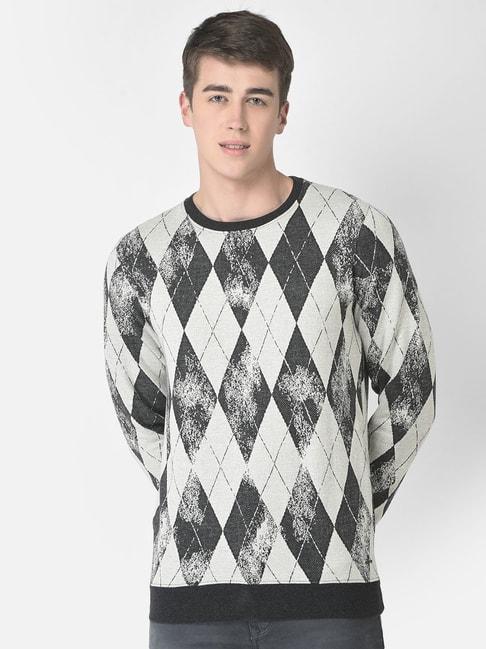 crimsoune club grey regular fit geometric print sweatshirt