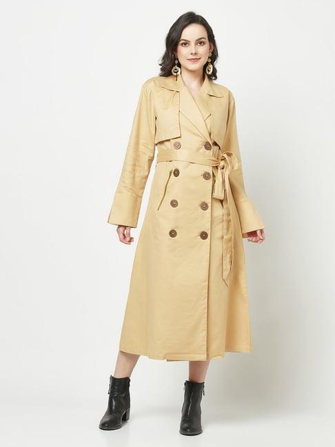 crimsoune club khaki cotton regular fit coat