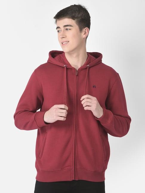 crimsoune club maroon regular fit hooded sweatshirt