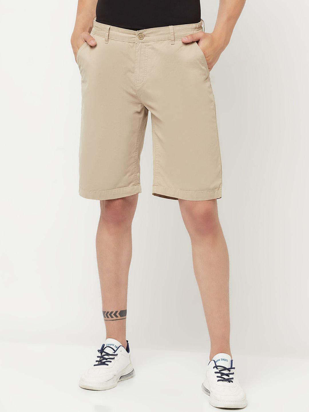crimsoune-club-men-beige-slim-fit-pure-cotton-shorts