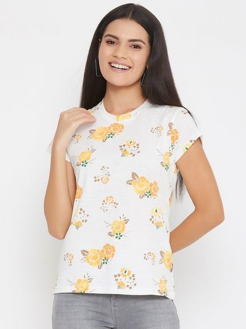 crimsoune club off white floral print t-shirt