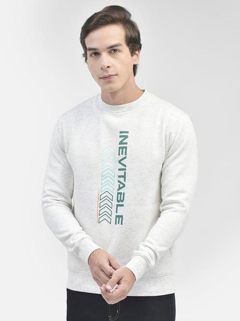 crimsoune club off white slim fit printed sweatshirt