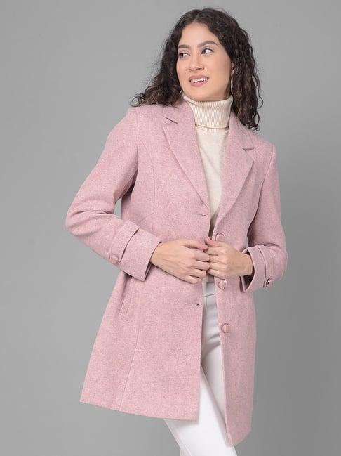 crimsoune club pink textured overcoat
