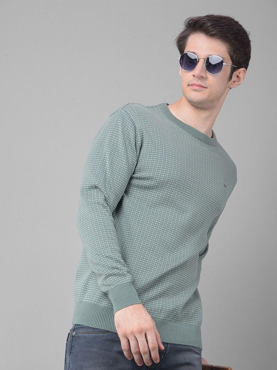 crimsoune club printed cotton pullover sweater