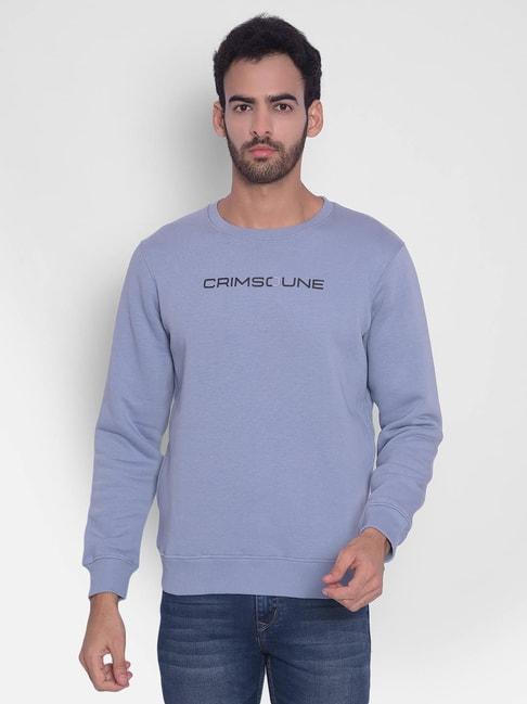 crimsoune club purple regular fit logo printed sweatshirt