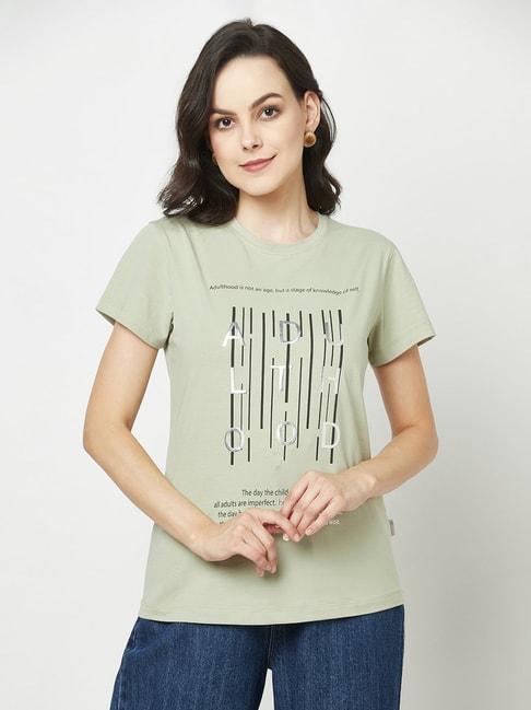 crimsoune club sage green cotton graphic print t-shirt