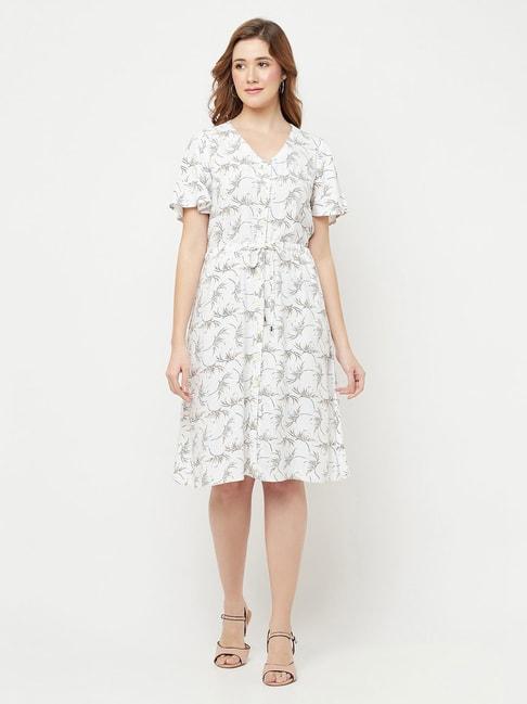 crimsoune club white floral print dress