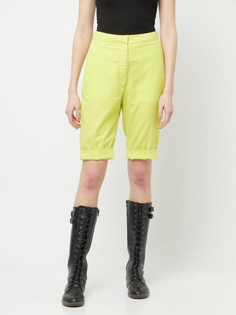 crimsoune club yellow slim fit shorts