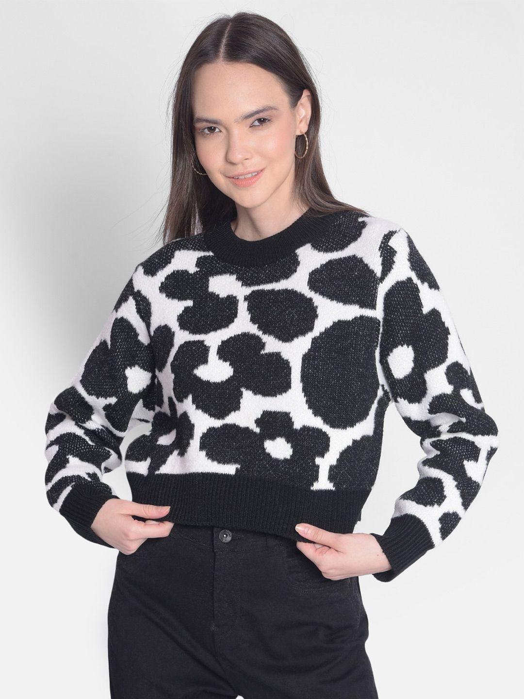 crimsoune club abstract printed crop pullover