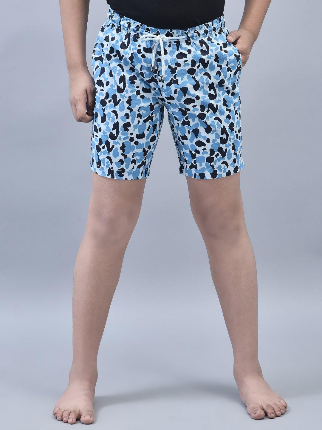 crimsoune club abstract printed mid-rise pure cotton lounge shorts