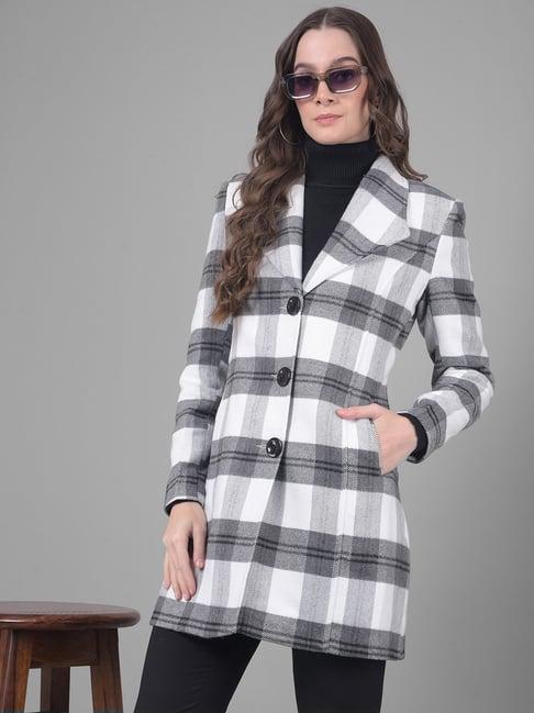 crimsoune club black & white checks coat