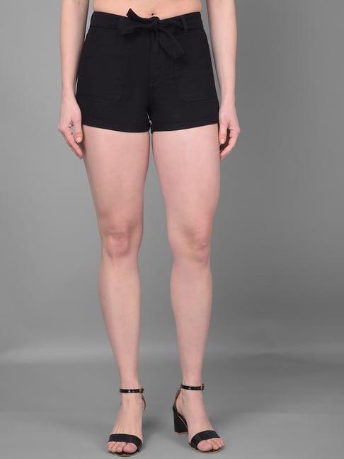 crimsoune club black cotton slim fit shorts