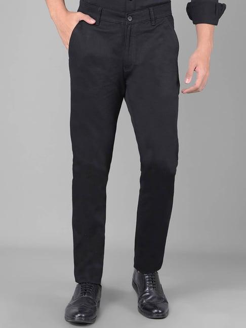 crimsoune club black cotton slim fit trousers