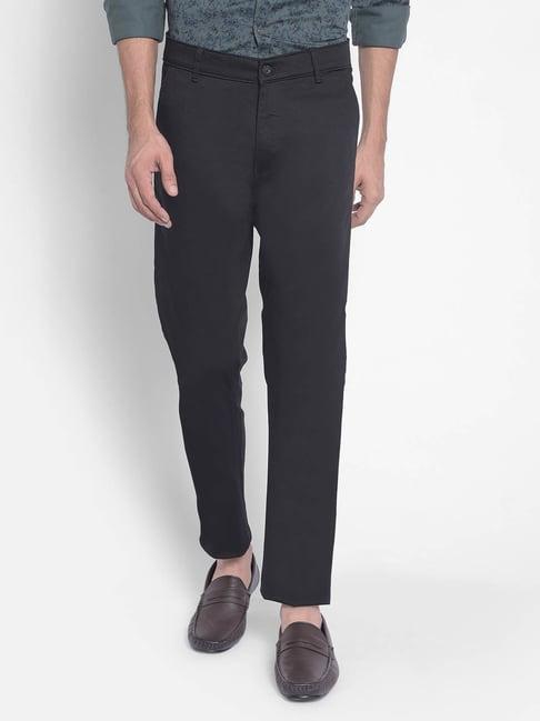 crimsoune club black cotton slim fit trousers